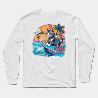 Cat Hawaiian Long Sleeve T-Shirt